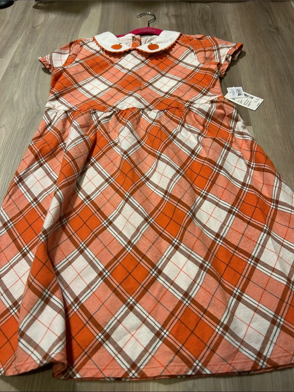 NWT Gymboree Pumpkin Fall Plaid Peter Pan Collar Dress  - girls 10
